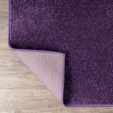 Haze Solid Low-pile Area Rug Purple